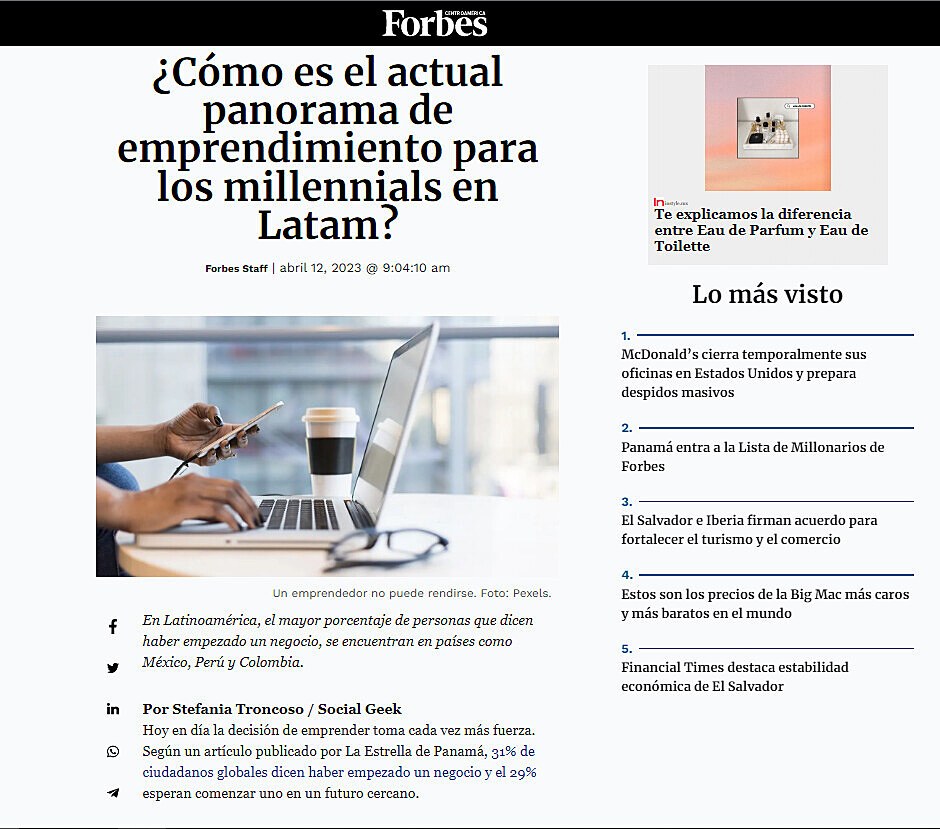 Cmo es el actual panorama de emprendimiento para los millennials en Latam?